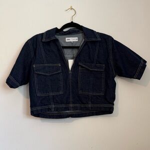 Zara denim crop top size xs